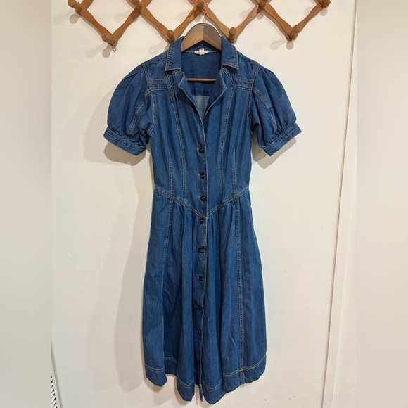 Pilcro Dresses & Skirts - Pilcro Blue Denim Midi Jean Shirt Dress